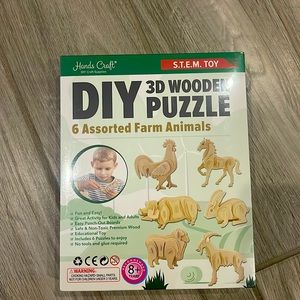 Brand new, Never been opened. 6 Farm 3D puzzle wooden animals